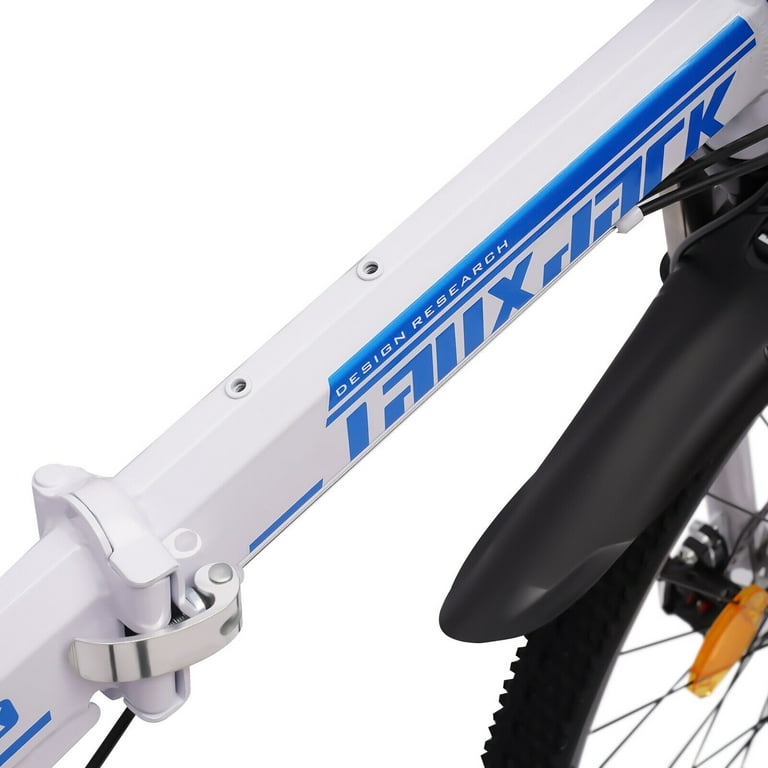 LULUGOGOTOP Folding Mountain Bike Blue White