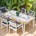 thumbnail image 2 of Spring Wildflowers Table Cloths for 4 Foot Rectangle Tables, Watercolor Floral Leaf Wood Grain Patio Waterproof Elastic Fitted Tablecloths, Washable Rectangular Table Cover for Camping, 2 of 8