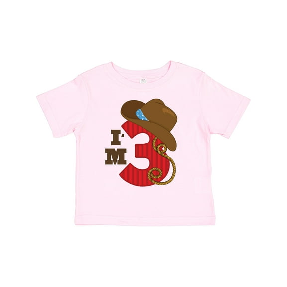 Inktastic Cowboy 3rd Birthday I'm Three Girls Toddler T-Shirt