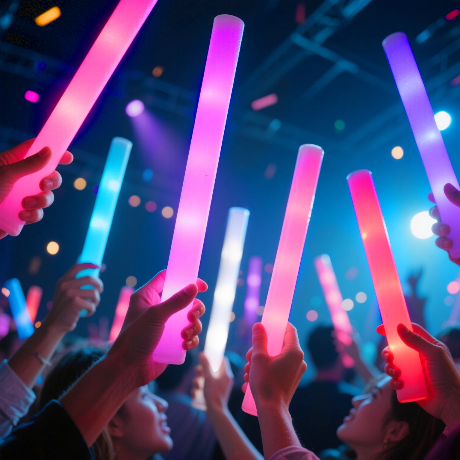Micrency 36 Mixed Color Foam Light Sticks - Glow in the Dark - Very Suitable for Party Revelry, Wedding, Birthday, Music Festival, Holiday Decoration Halloween and Christmas