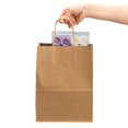 thumbnail image 2 of PandaTop Thicken Brown Kraft Paper Bags with Handles 5.9x3.15x8.26 Inches, Retail Bags for Small Business, Shopping Bags, Birthday Wedding Party Favor Bags, Merchandise Bags（25 Pack）, 2 of 9