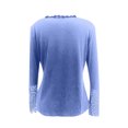 thumbnail image 5 of Women Long Sleeve V Neck Button Up Solid Tops Blouse Trendy Slim Fit Lace Sleeves Ribbed Knit Casual Henley Shirts Tunic, 5 of 5