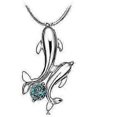 thumbnail image 1 of Collar con colgante de delfín y doble diamante Yuxing circonita blanca, 1 of 1