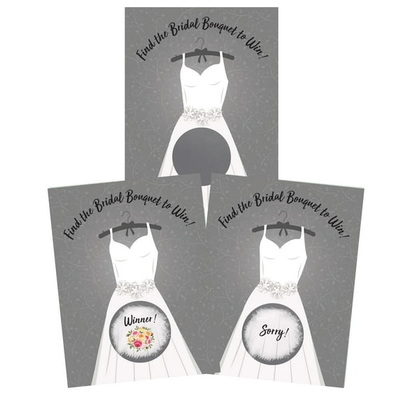 My Scratch Offs White Wedding Dress with Bridal Bouquet Scratch-off Card Game, 26 Pack