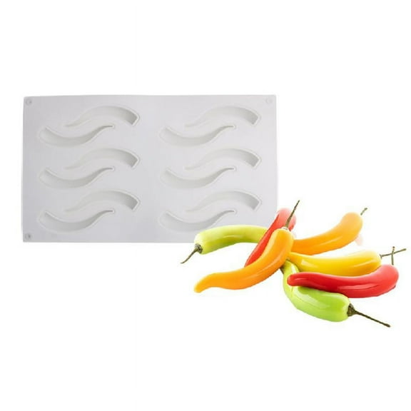 ZPAQI Silicone Mold 12 Cavities 3D Chili Pepper Shaped Desserts and Mousse Cake Moulds