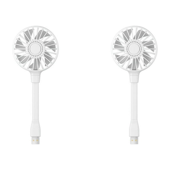 2X USB Fan Mini Fan with Swan Neck Flexible Cooling Fan Portable Fan for Laptop Mobile Pc Home Office White,2 x usb fan,White