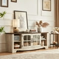 LINSY HOME Modern Farmhouse TV Stand for TVs up to 65",Home Entertainment Center with Storage