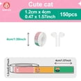thumbnail image 1 of Thermal Printer Sticker 12mmx40mm Fruit Animal Sakura Pattern For P12 P15 M1 P50 D30 Q30 Printer Label Paper Waterproof 1240 Cat, 1 of 6