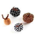 thumbnail image 4 of Velvet Pumpkin Throw Pillow – Stripe Plush Stuffed Pumpkin Decor for Fall Bedroom, Living Room, Sofa, and Home Accents (Orange), 4 of 7