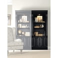 thumbnail image 2 of Bowery Hill 3 Shelf Bookcase in Black with Reddish Brown Rub Though, 2 of 2