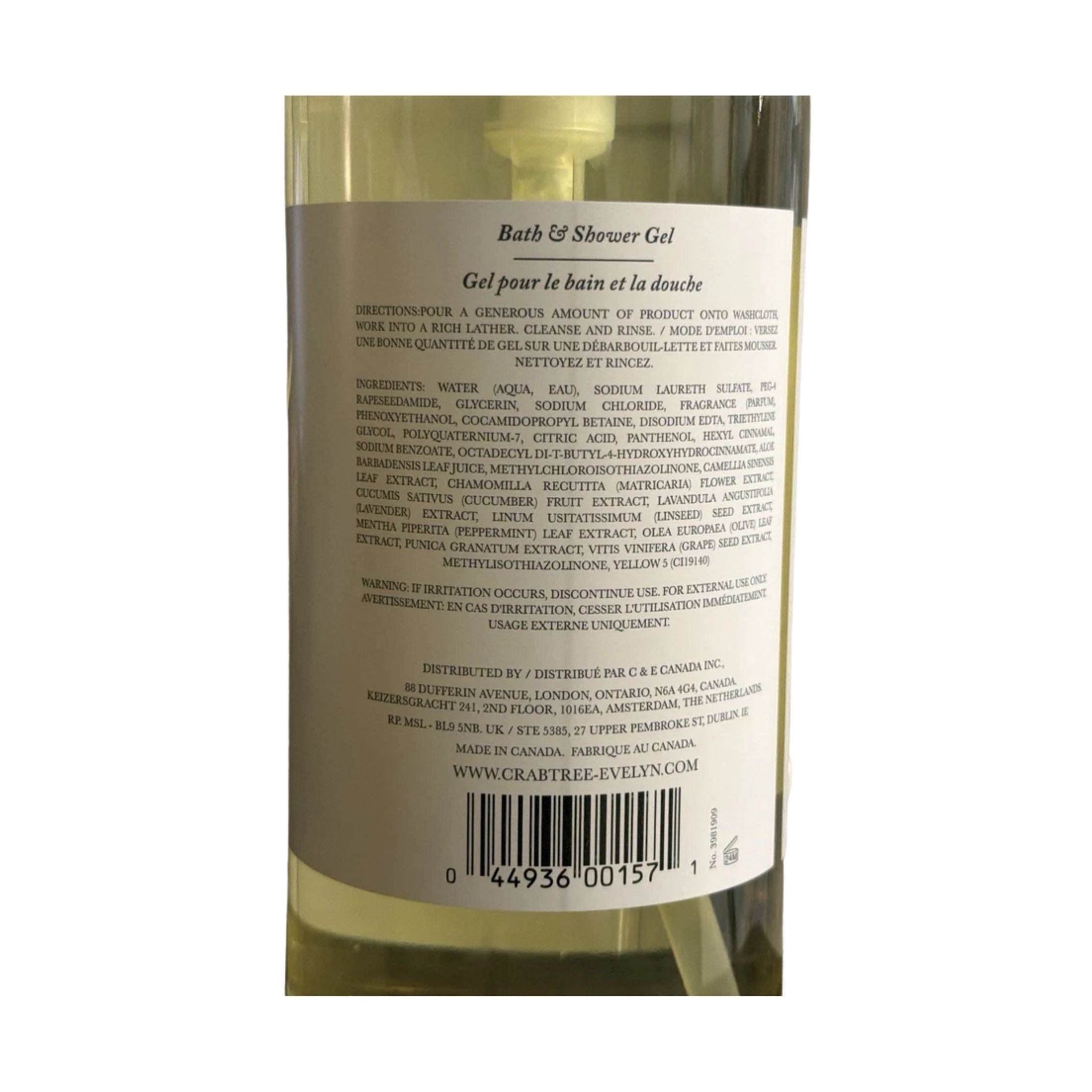 Crabtree & Evelyn Lemon Citron Body Wash – 33.8 fl oz Jumbo Bath & Shower Gel with Honey & Coriander