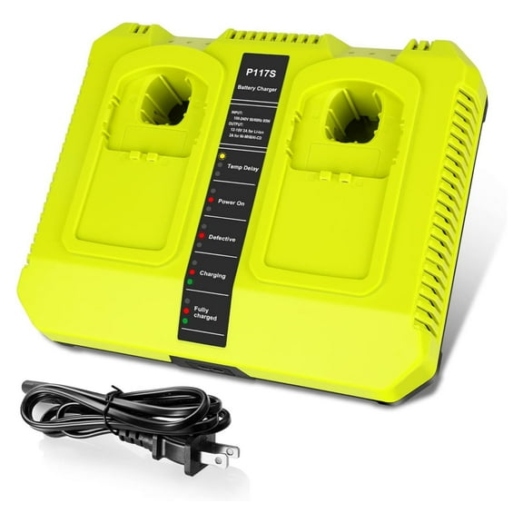 18V Fast Dual Charger for Ryobi 18V ONE  Lithium Battery P102 P190 P107 P108