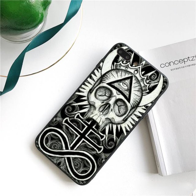 Funda de goma suave de TPU para iPhone, carcasa negra de diablo Satán para iPhone 13, 11 pro, XS MAX, 8, 7, 6, 6S Plus, X, 5, 5S, SE, 2020, XR Fivean unisex