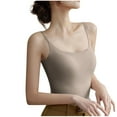 thumbnail image 1 of Tqcoqu Women's Solid Color Fixed Integrated Cup Without Steel Ring Thin Amisole, 1 of 4