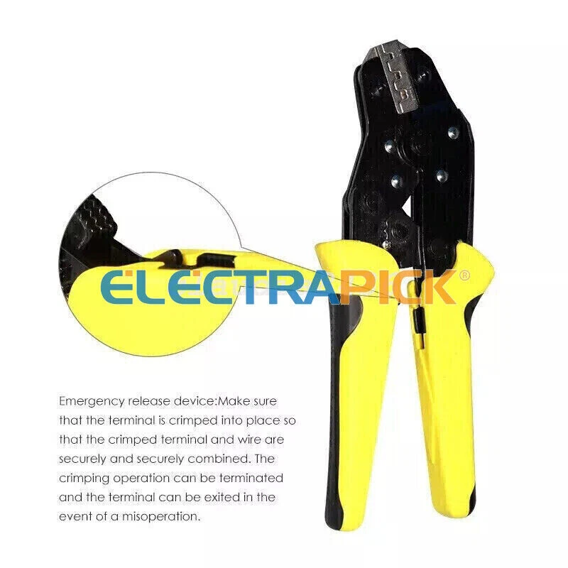 PRIME - Ratchet Crimper Plier Crimping Tool Cable Wire Connectors Electrical Terminals