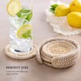 thumbnail image 2 of Kamenstein 4 Piece Jute & Cotton Coaster Set with Holder, Beige, 2 of 9