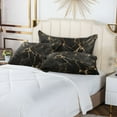 thumbnail image 6 of Luxury Black Gold Marble Plush Pillow Cases Body Size Ultra Soft Warm Pillowcases with Zipper 20"x54", 6 of 9
