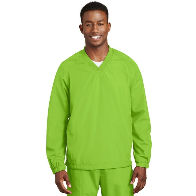 Camisa cortavientos raglán con cuello en V de Sport-Tek. JST72 Amortiguador de cal deporte-tek JST72