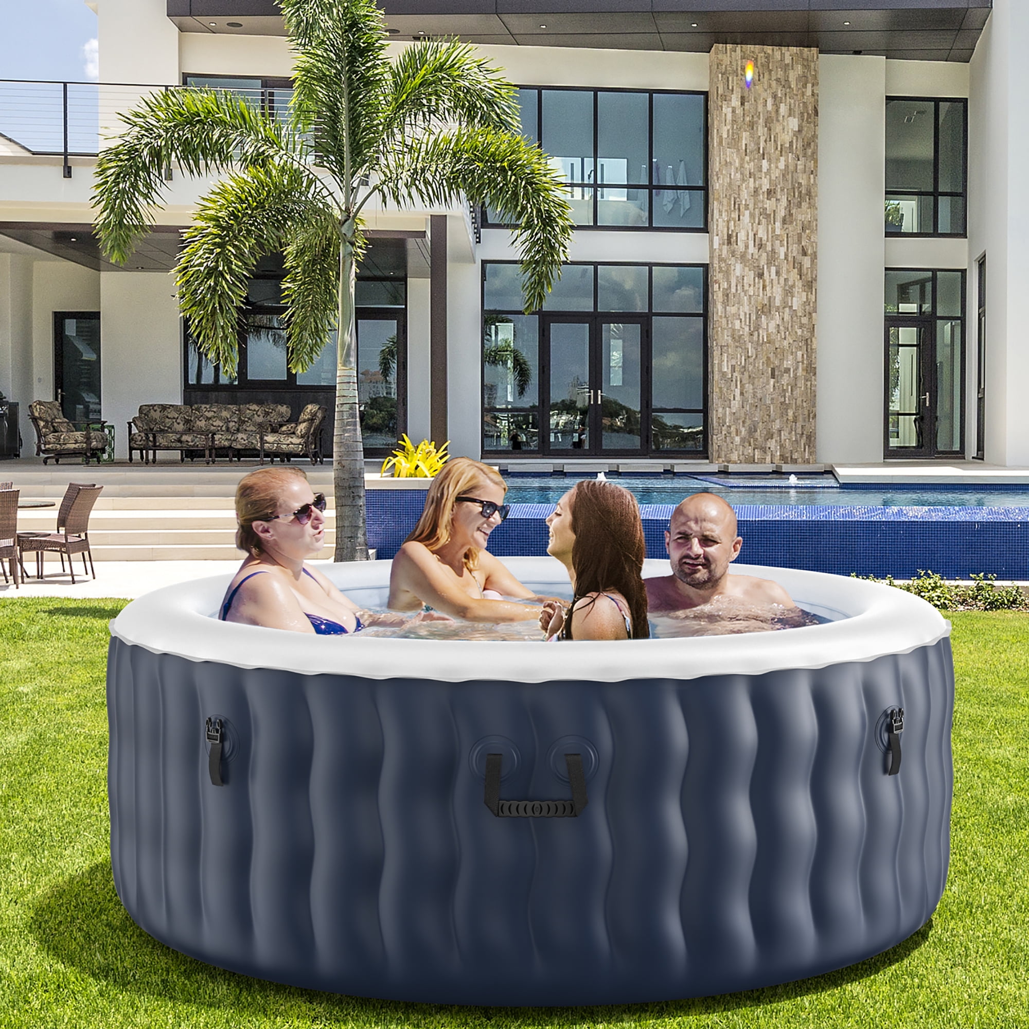 Komfott Hot Tub, 71” x 27” 4 Person Inflatable Hot Tub with 108 Bubble