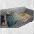 thumbnail image 6 of Sky Soft Flannel Fleece Throw Blanket, Horizon Illustration Scenic Natural Beauties Summer Season Inspired Peaceful, Cozy Plush for Indoor and Outdoor Use, 50" x 70", Petrol Blue Peach, by Ambesonne, 6 of 6