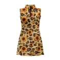thumbnail image 4 of Garronmavis Golf Dress for Women Size XS Lightweight Casual Tennis Dress Half Zip Sleeveless Summer Sport Dresses Sports Outfits, Leopard Sunflower, 4 of 7