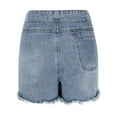 thumbnail image 3 of Sakmal Denim Womens Shorts Jean Plus Size Cut off Lightweight Solid Blue Ladies Shorts with Pockets, 3 of 5