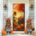 thumbnail image 6 of Honmine Fall Door Cover Autumn Pumpkin Front Door Hanging Banner Thanksgiving Harvest Photo Background for Autumn Holiday Party Decorations and Supplies, 71 x 35 Inches, 6 of 6