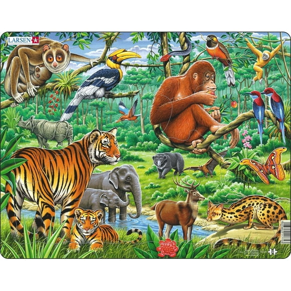 Larsen Puzzles Jungle 20 Pièces Puzzle pour Enfants