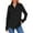 Black, variant on Royisotas Fall and Winter Women Sweatshirts Tunic Solid Long Sleeve Pullover Lapel Thumb Sleeve Casual Half Zip Hoodless Shirts