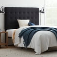 Gap Home Upholstered Square Tufted Headboard, Full, Black