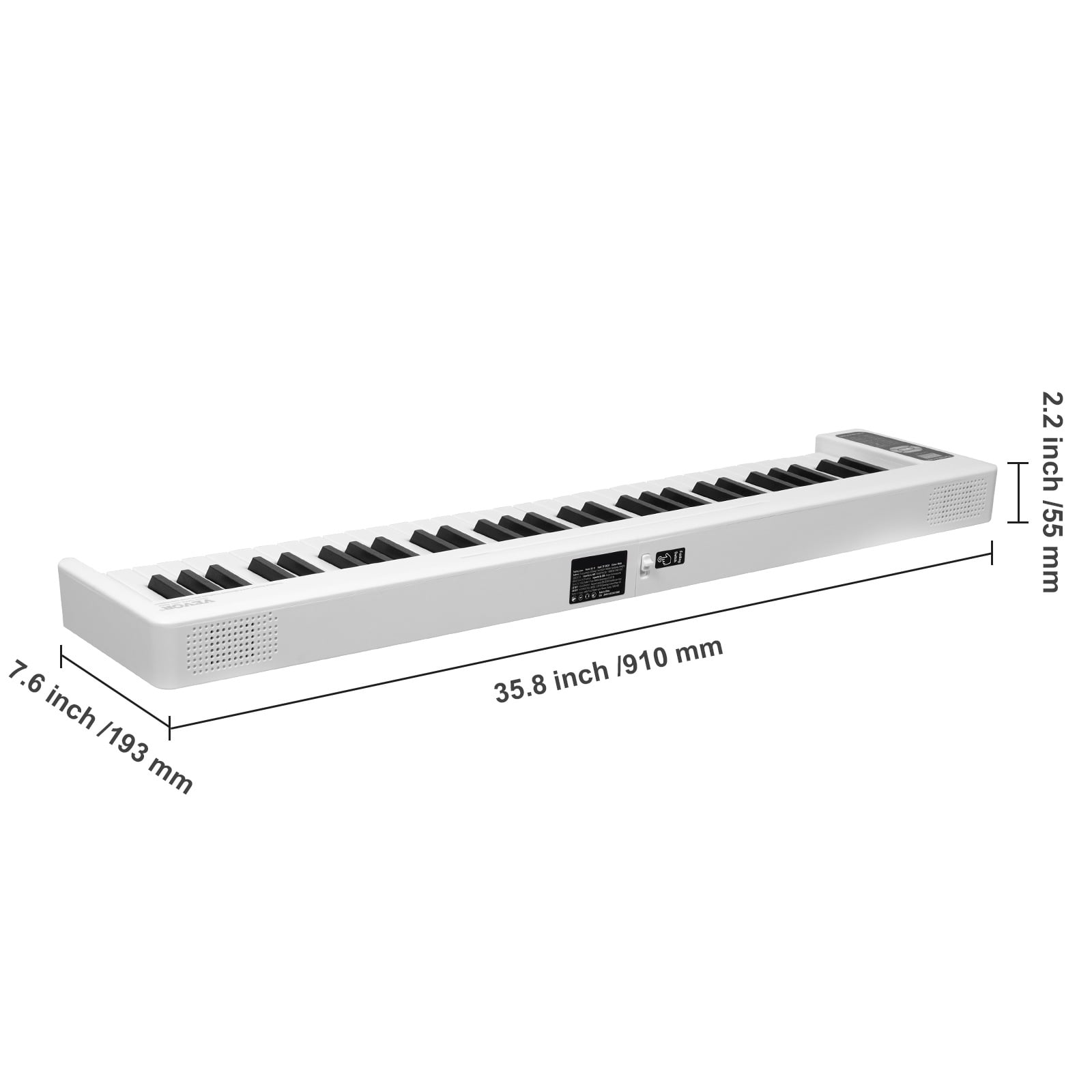 KFFKFF 61 Key Folding Piano Keyboard, Bluetooth & MIDI, Compact Electronic Digital Foldable Piano with Sustain Pedal, Touch Responsive Illuminated Keys Bag
