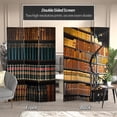 thumbnail image 2 of Oriental Furniture 6 Ft tall Double Sided Library Canvas Room Divider, 3 panel, 2 of 7