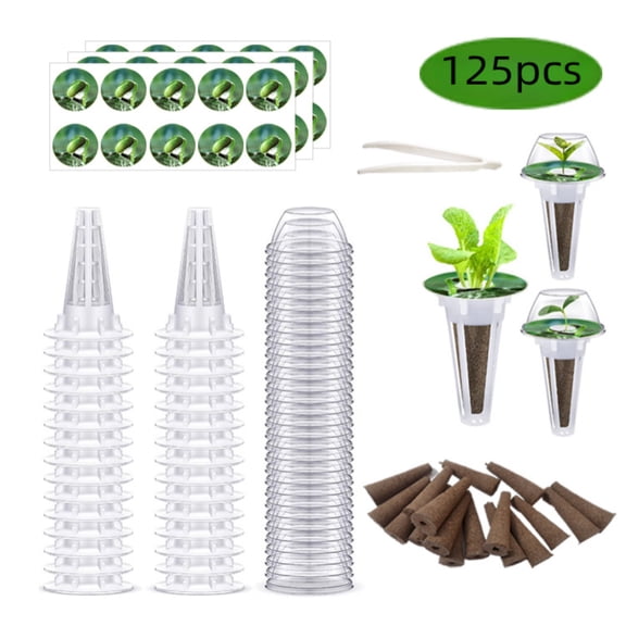 Beloadence 125-Piece Hydroponic Seed Pods Kit, Indoor Plant Germination Starter Set, Grow Sponges & Baskets for Hydroponics System
