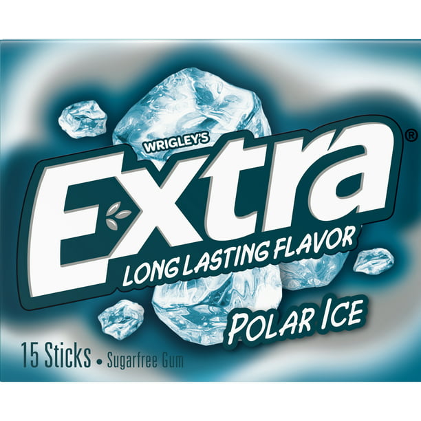 EXTRA Polar Ice Sugarfree Gum Single Pack, 15 Pie