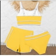 thumbnail image 4 of WOYY Girls Bikini Swimsuits with Shorts Padded Sport Bathing Suit, 3-Piece, Sizes 8-9, 4 of 4