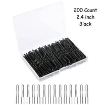 iMucci U Shaped Hair Pins, 200 Count of Buns Waved Hair Pins for Women Girls with Box for Updos French Twists, Bobby Pins Hairgrip Hair Grip Hairclip Bulk Hair Accessories (Black, 2.4 Inch)
