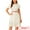 White, variant on DARING DIVA Peter Pan Collar Tie Neck Elegant Floral Dress with Belt XL White