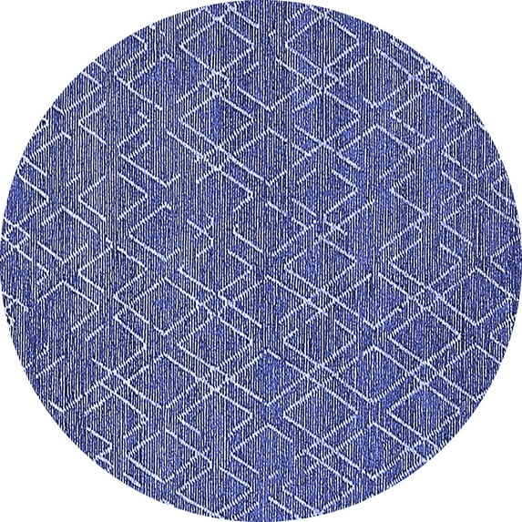 Ahgly Company Indoor Round Solid Blue Modern Area Rugs, 6' Round