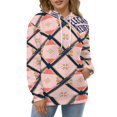 thumbnail image 4 of ELEGANCE REDEFINED PINK GOLD DIAMOND PATTERN Men's Women Vintage 3D Hooded Sweatshirt - All-Season Loose Fit Streetwear, 4 of 6
