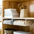 thumbnail image 4 of Euaioeiu Under Shelf Storage Basket Organizer, Expandable Hanging Rack for Kitchen Pantry Cabinet Laundry Room Bathroom Counter Space Saving, 4 of 6