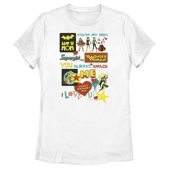 Women's Justice League You Always Amaze Me Mom Graphic Tee White Large