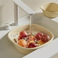 thumbnail image 5 of Yooshoverk Thickened Washbasin Squares Basin Household Large Size Laundry Basin Wash Feet Wash Vegetables Plastic Dormitory Students With Basin Khaki Free Size, 5 of 6