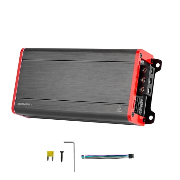 KFFKFF 4 Channel Car Audio Amplifier, 2 Ohm Stable, Bridgeable Class D Full Range Amp, Max Power 4 x 272W @ 4 Ohm / 4 x 400W @ 2 Ohm for Vehicles