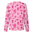 thumbnail image 4 of Scrub Jackets Women Printed Scrubs Blouse with Pocket,Workwear Top for Daily Nursing Uniform Breast Cancer Awareness Pink L, 4 of 5