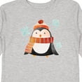 thumbnail image 4 of Inktastic Cute Winter Penguin in Hat and Scarf with Snowflakes Boys or Girls Long Sleeve Toddler T-Shirt, 4 of 5