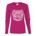 thumbnail image 2 of Shake Rattle And Roll Vintage Hot Rods Pop Culture Womens Graphic Long Sleeve T-Shirt, Fuschia, 2XL, 2 of 3