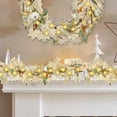 thumbnail image 3 of 6FT White Fall Maple Leaf Garland with Battery Operated LED Lights, Artificial Berries Pumpkin Fall Leaves Garland Decoration for Fireplace Door Frame Backdrop Wedding Party Decor, 3 of 8