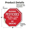 thumbnail image 2 of Warning Pesticides Fire Will Cause Toxic Fumes No Smoking (2 Pack) 6 inch X 6 inch Octagon Vinyl Label Decal Sticker Weather Resistant, UV Protected for Workplace, Made in the USA, 2 of 5