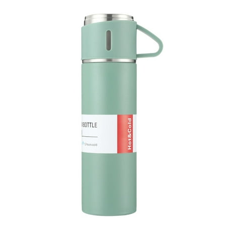 

500ML Vacuum Insulated Bottle with Cups Portable BPA Free Travel Coffee Mug Thermal for Hot & Cold Drinking