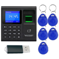 thumbnail image 1 of Time Attendance Machine Fingerprint Password Time Clock for Employee with Finger Scan, RFID and PIN Punching in One, 1 of 7